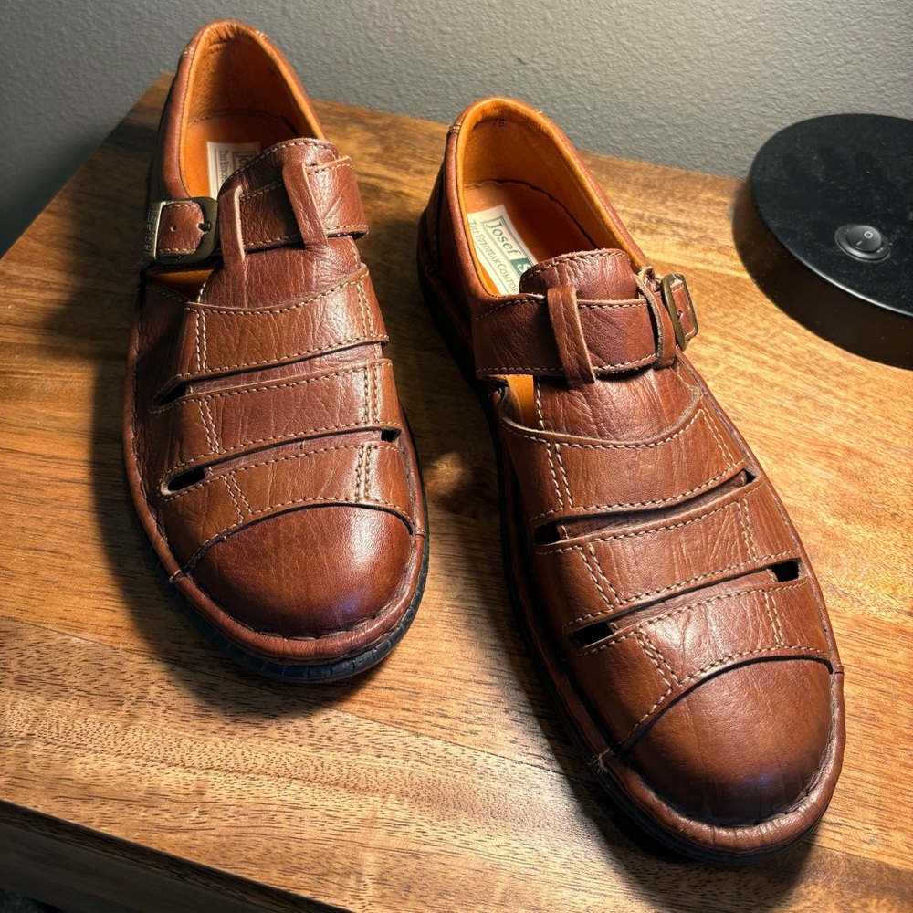 Josef Seibel Men's Brown Leather Sandals